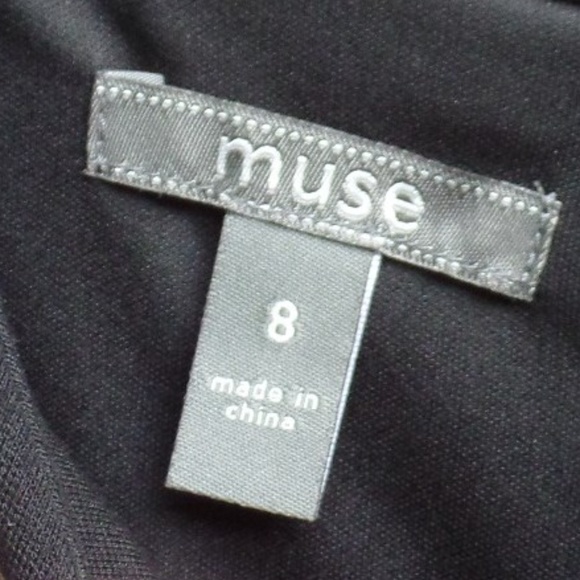 Muse Dress 8 Black Tan Lace Sheath Sexy Career Knee Length Workwear Exposed Zip - Picture 4 of 7